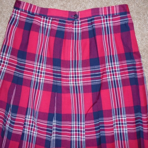 Vintage Pendleton Wool Tartan Plaid Maxi Skirt Red Preppy Old Money Classical - Picture 7 of 10